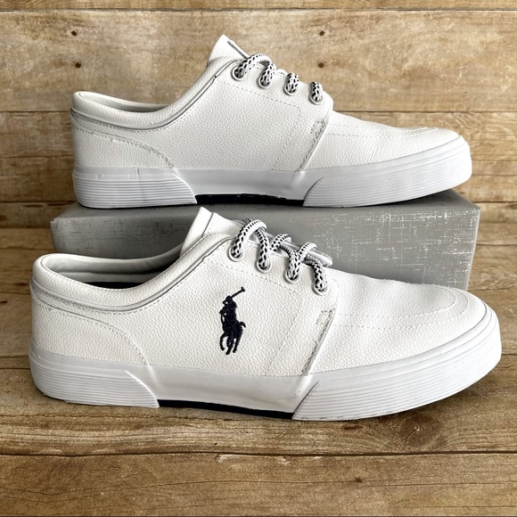 Polo by Ralph Lauren Shoes | Polo Ralph Lauren Faxon Low Sneakers Size 8.5 Men | Color: White | Size: 8.5 | 7nevergiveup7's Closet